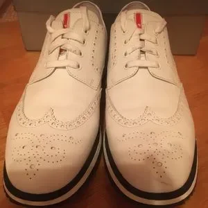 Prada | Shoes | Prada Brogues In White Size 3 Us Worn Less  display picture 2